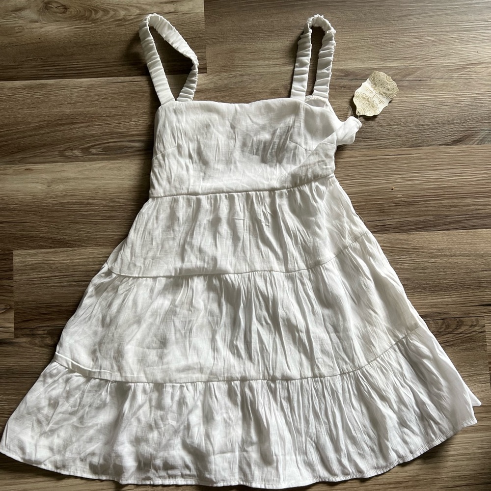 XL white afraid state dress NEW